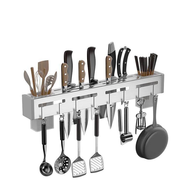 Moderne veggmontert knivholder som forbedrer kjøkkenorganiseringen. Elegant design, borefri montering.