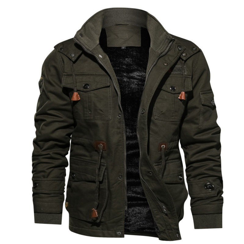 Klassische Herren Winterjacke mit Fleece-Innenfutter, wasserabweisend, perfekt fĂĽr kalte Tage.