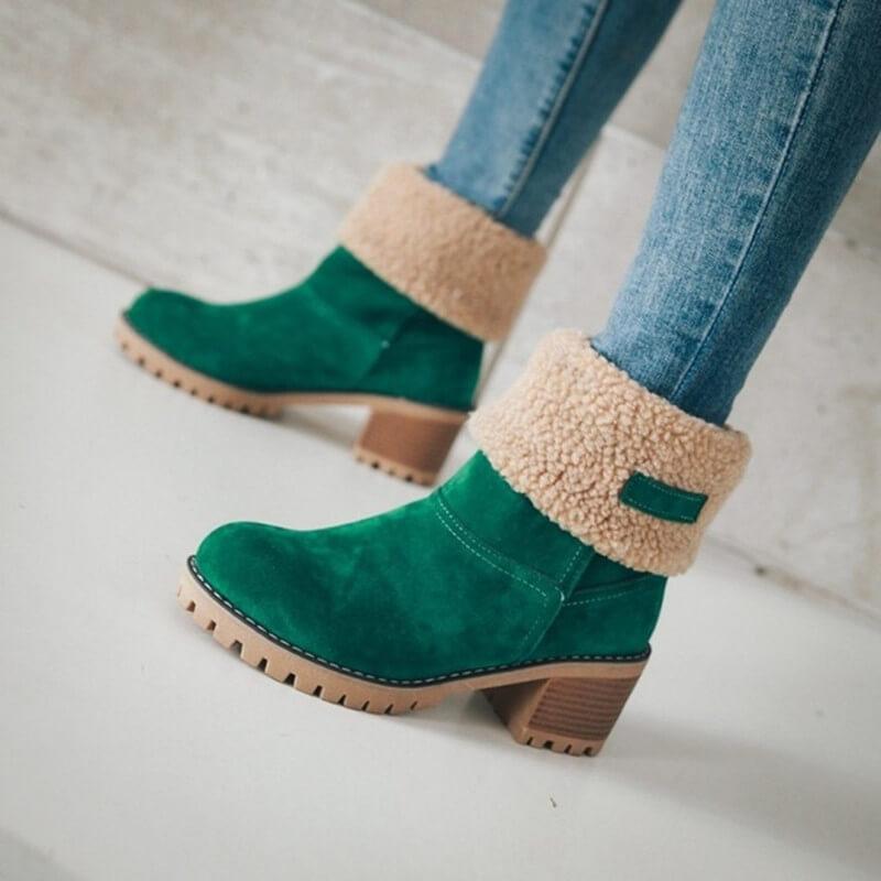 Moderne Damen Winterstiefel, rutschfest, mit Kunstpelzbesatz, ideal für jede Wintergarderobe