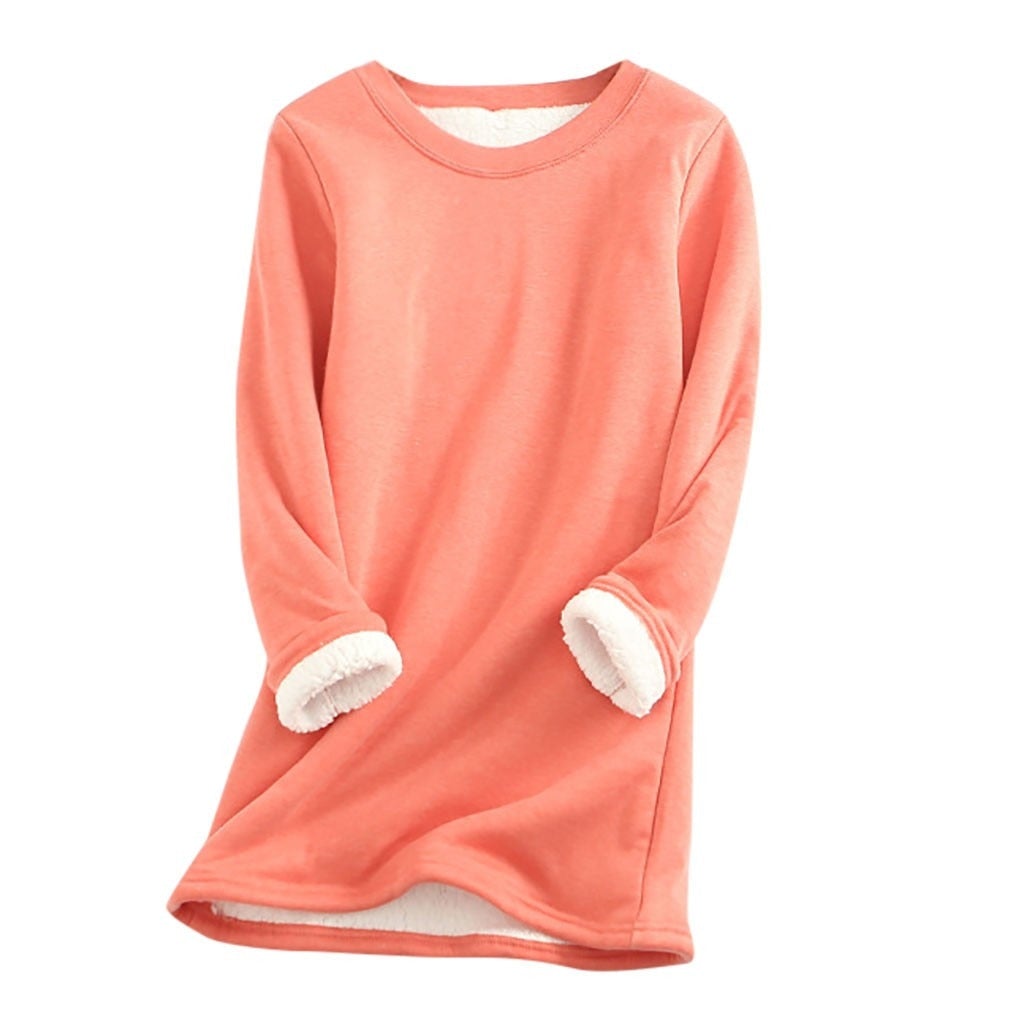Damen Pullover: kuscheliger Fleece mit Sherpa-Futter, perfekt für kalte Tage