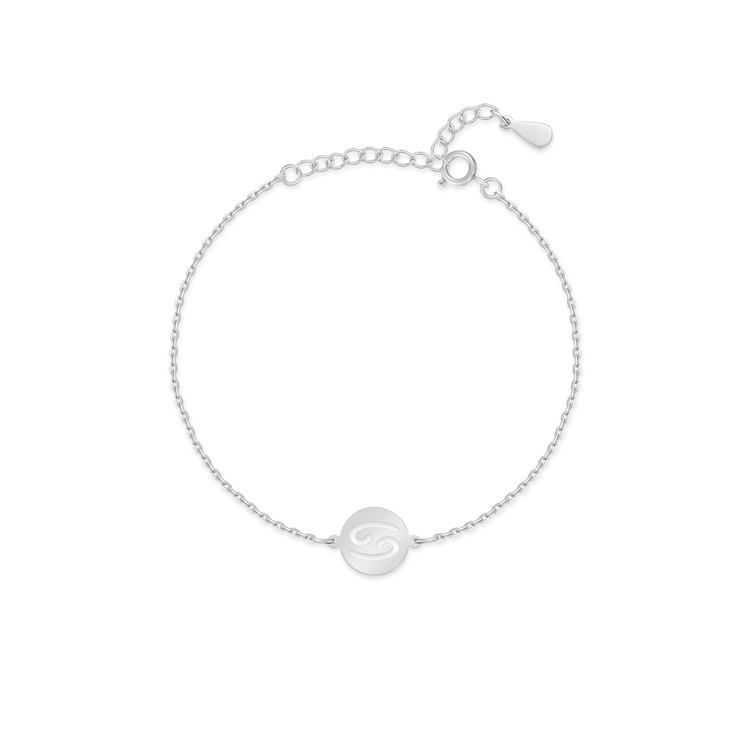Moderne sølv armbånd for kvinner, med Fiskene stjernetegn, justerbart.