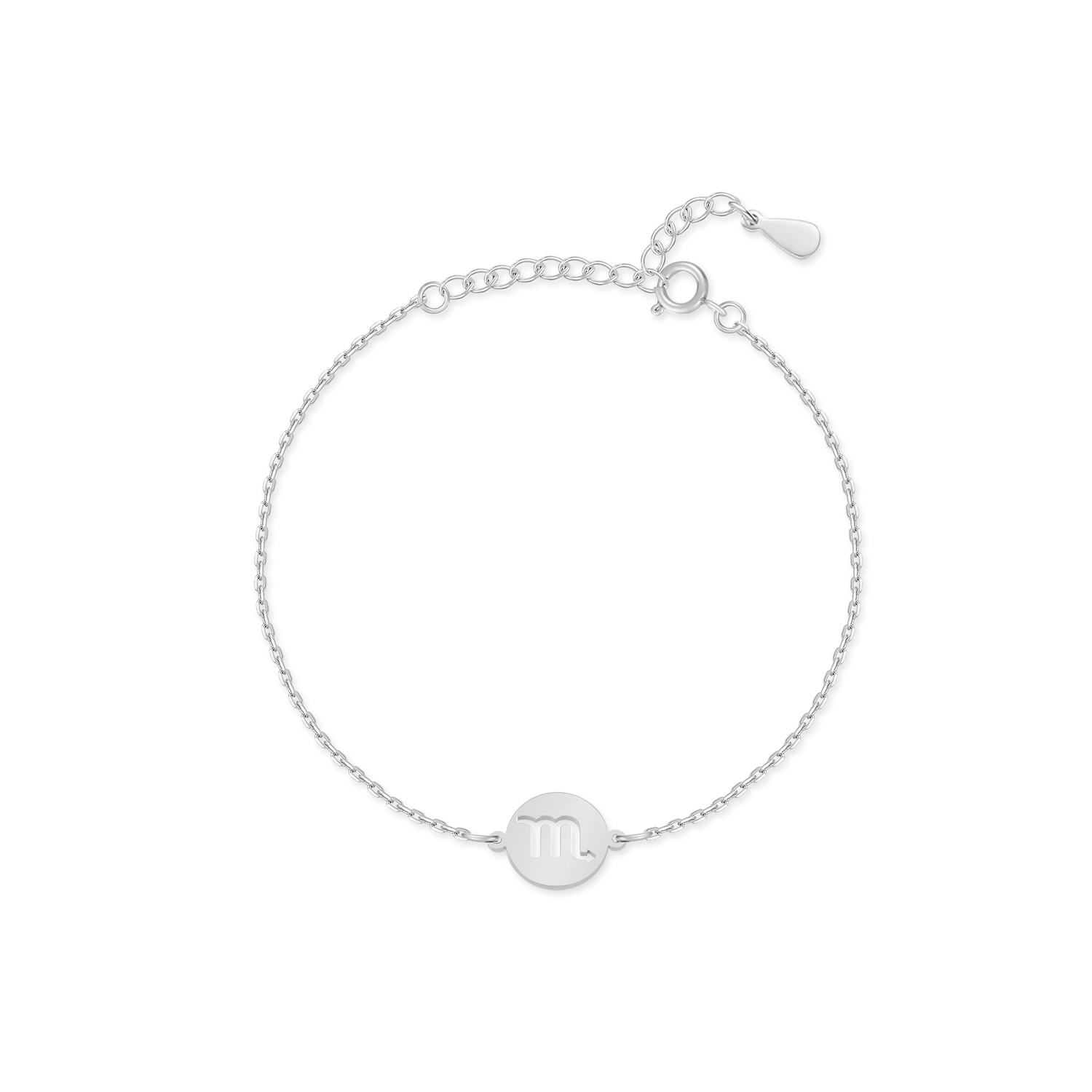 Personlig sølv armbånd for kvinner med astrologi motiv, justerbart og elegant.