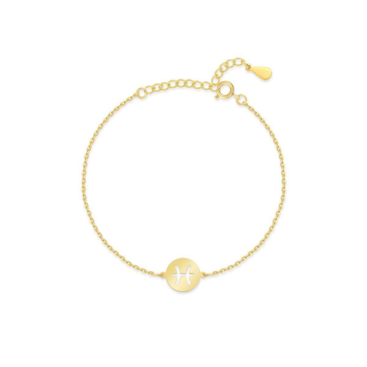 Gullbelagt armbånd med personlig stjernetegn. Elegant gaveidé for kvinner.