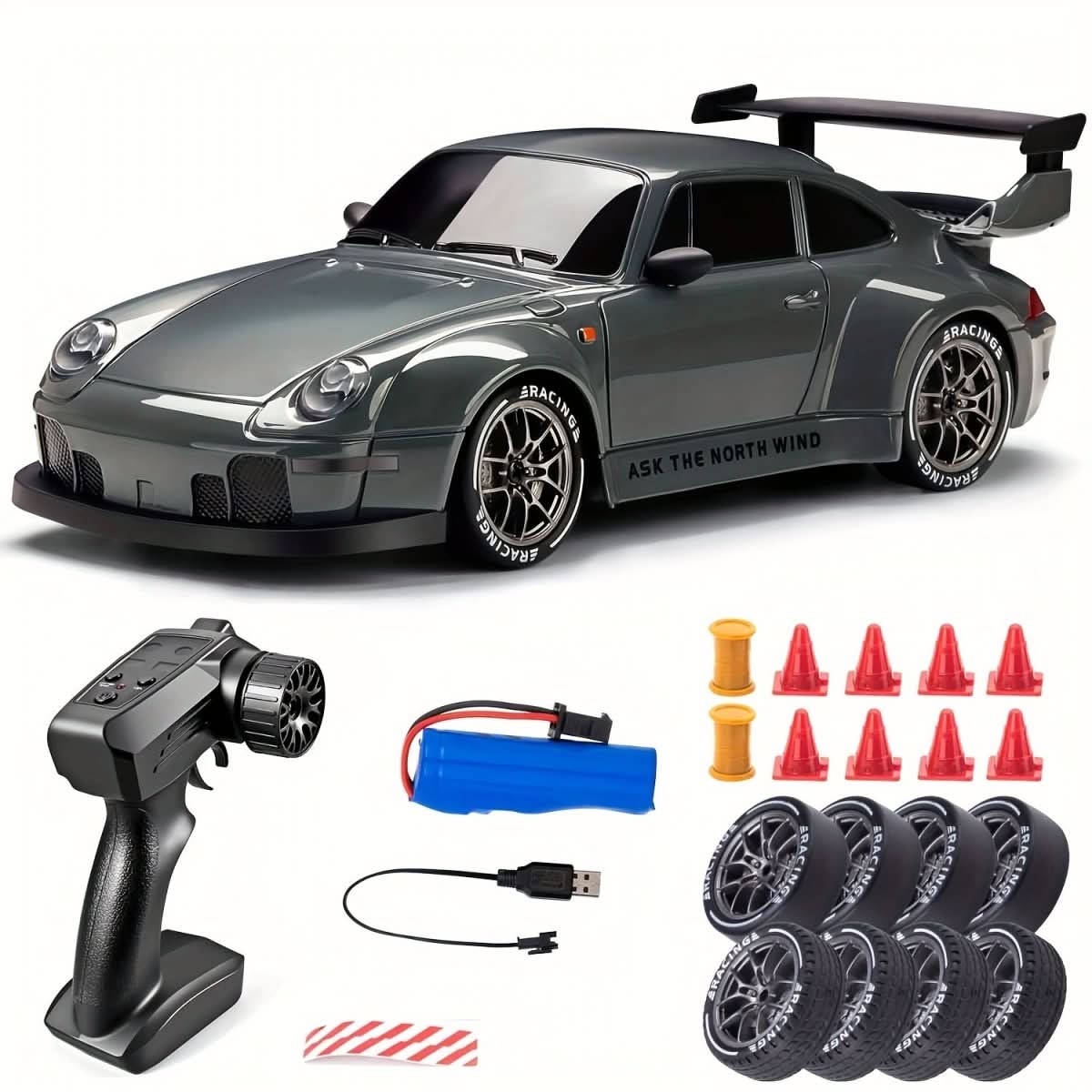 "1:24 RC Auto mit 4WD, beeindruckende LED-Räder, dynamisches Drift-Design, ideal für Kinder, Spielzeugfahrzeug"