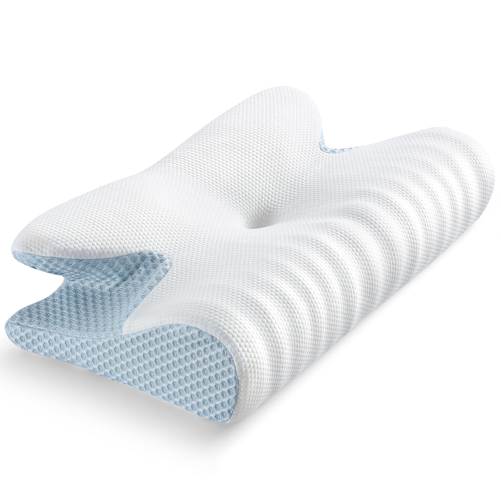 Komfortabel memoryfoam nakkepute. Gir ergonomisk støtte, bedresøvn og velvære, perfekt 2-i-1 design.