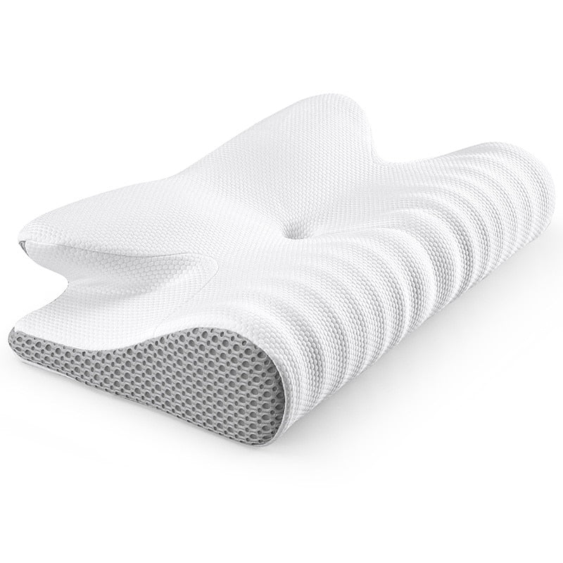 Cervicalpute av memoryfoam. Ergonomisk nakkestøtte for smertelindring, hvile og optimal søvnkomfort.