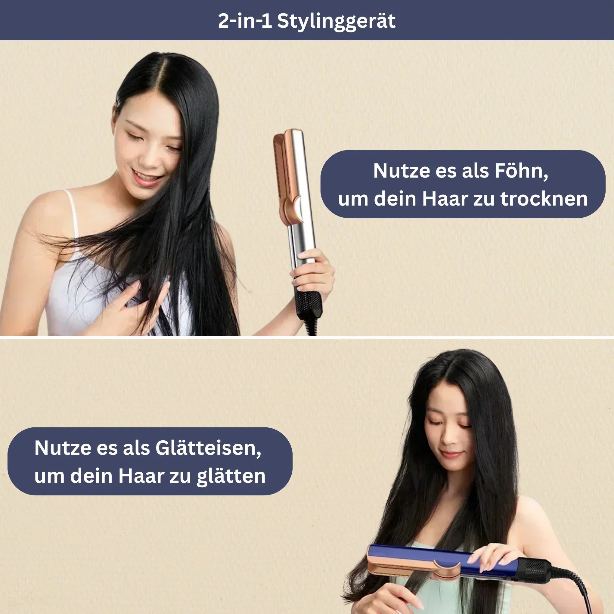 Detaljer om SilkDry One 2-i-1 Rettetang Føner