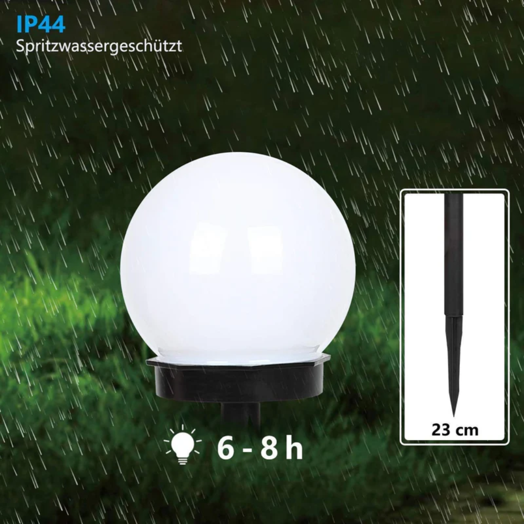 Stilfull 3-delt LED utendørsbelysning. Vanntett solcellelampe for dekorativ hagebelysning.