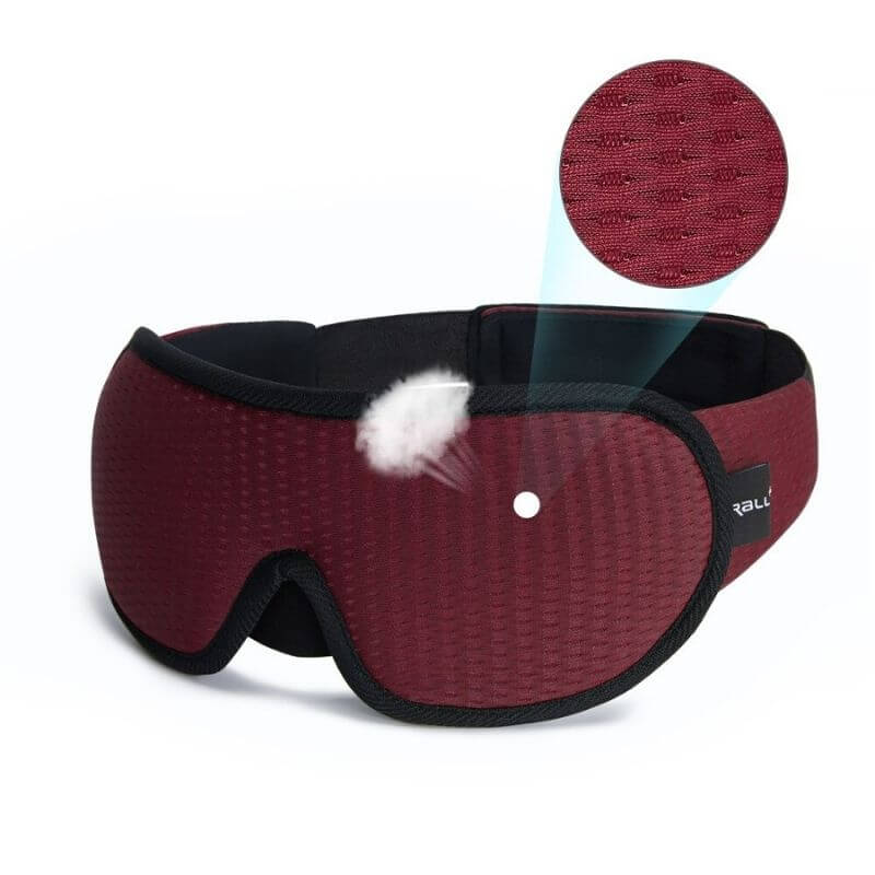 "3D atmungsaktive Schlafmaske in Schwarz bietet Dunkelheit und Komfort, perfekt für Reisen und erholsamen Schlaf."