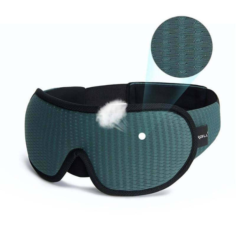 "3D atmungsaktive Schlafmaske in Schwarz bietet Dunkelheit und Komfort, perfekt für Reisen und erholsamen Schlaf."