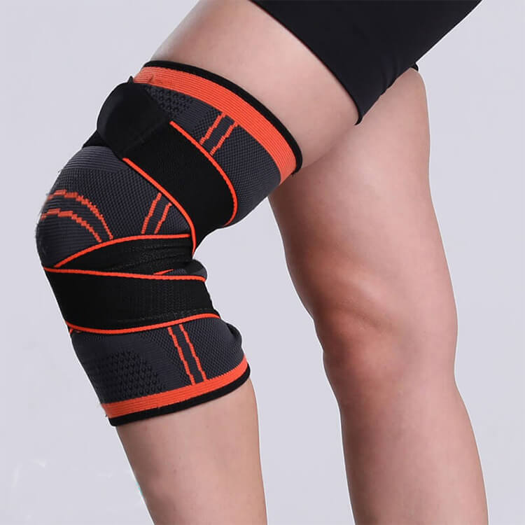 "3D-Knie-Kompressionsbandage in Schwarz, Rot, Grün; bietet Stabilität, Komfort bei Sport & Erholung, atmungsaktiv"