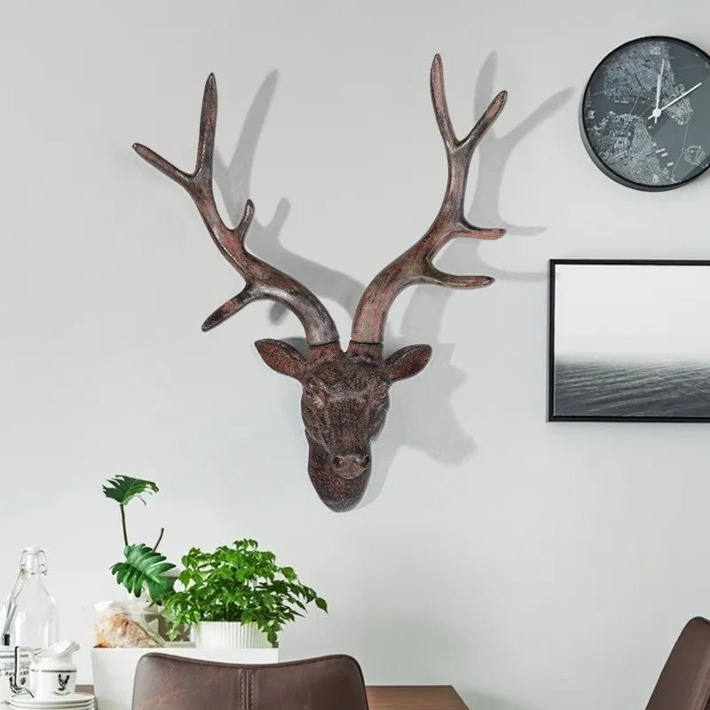 Unik 3D hjortehode veggkunst, ideell for et moderne eller rustikt hjem. Dekorativt dyredesign.