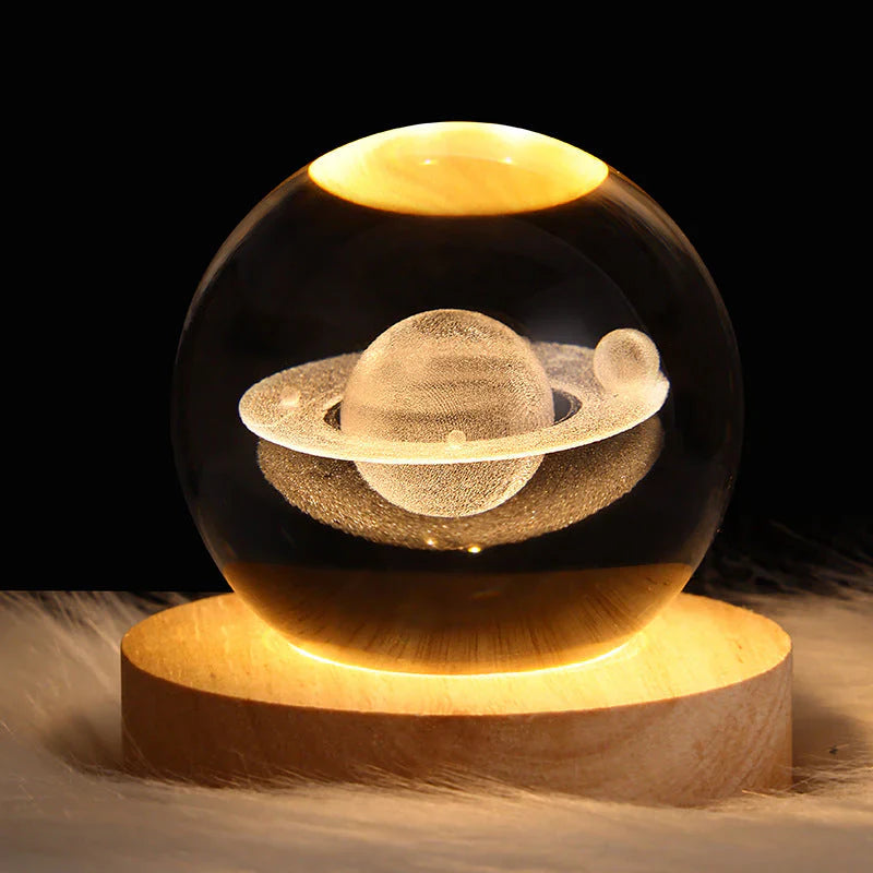 3D Krystall Nattlys. Elegant lampe skaper romantisk atmosfære, perfekt stemningslys for hjemmedekor.