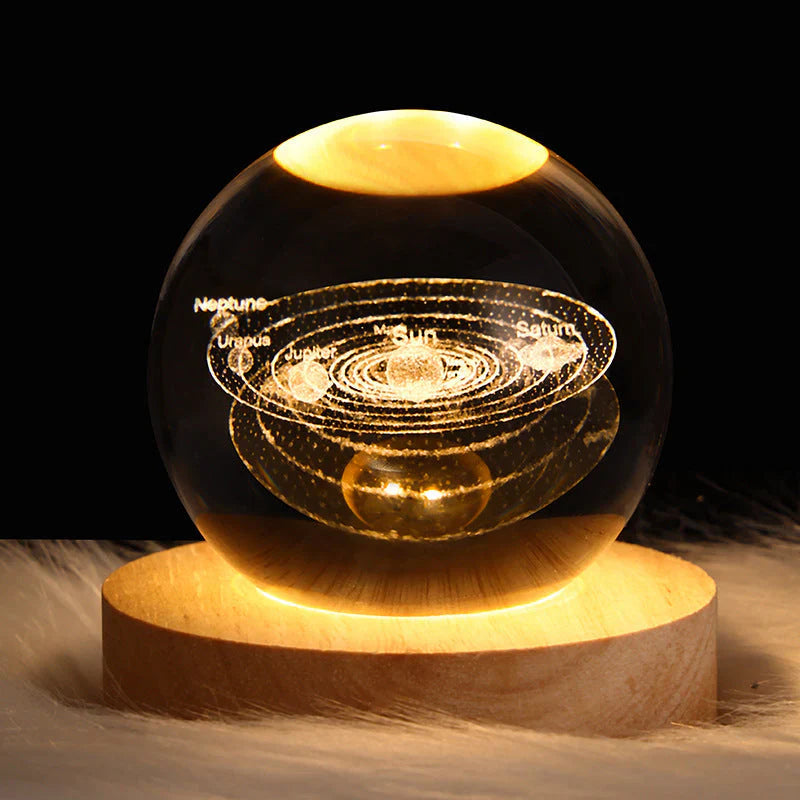 Fascinerende 3D krystall lampe. Et nattlys som projiserer mykt stemningslys, ideelt for en romantisk setting.