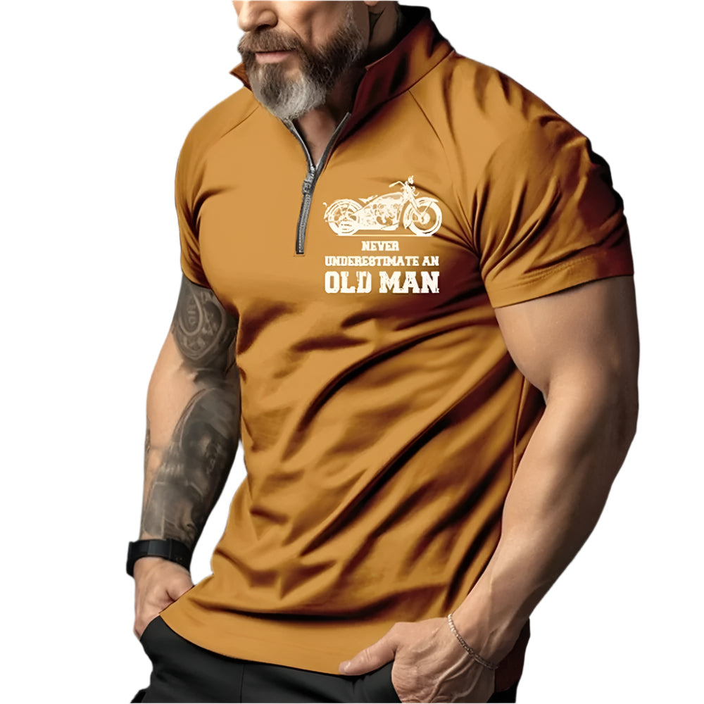 3D-print motorsykkel polo for menn, dristig stil og komfortabel herrepiké.