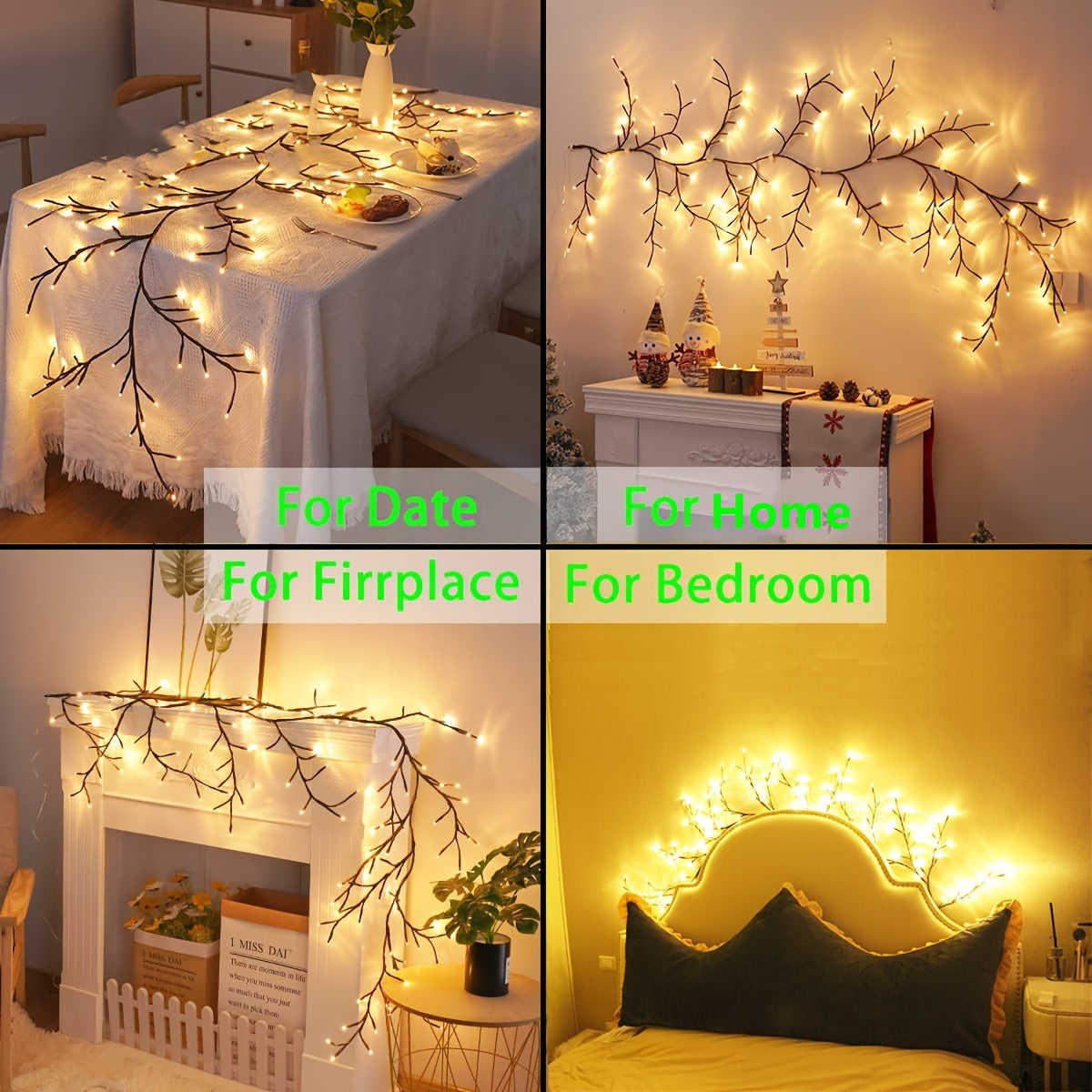 "Biegsame Weidenranken-Lichter im weißen Birkenbaum-Design mit warmweißen LEDs und vielseitiger Einsatzmöglichkeit."