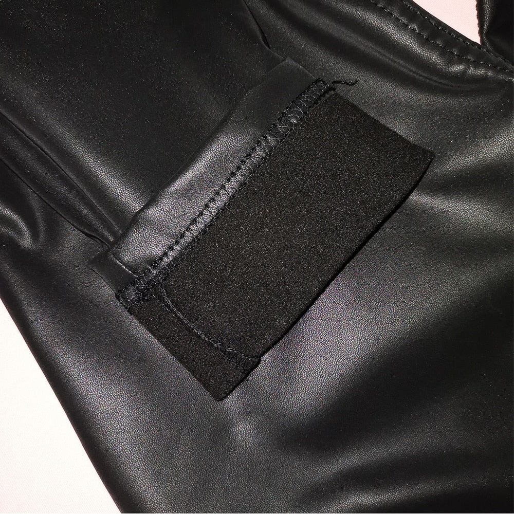 "Bleistift-Hosen Kunstleder, hochtailliert, elegant, schwarz, enganliegend, für Damen, stilvoll und strapazierfähig"