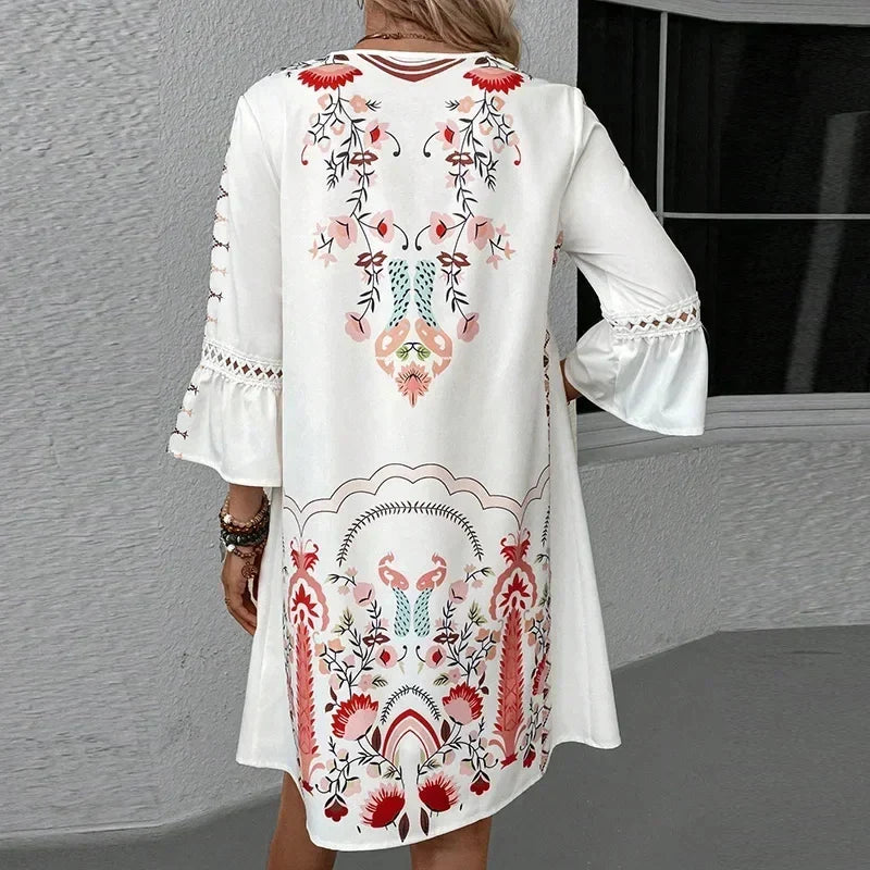 Boho minikjole detaljer