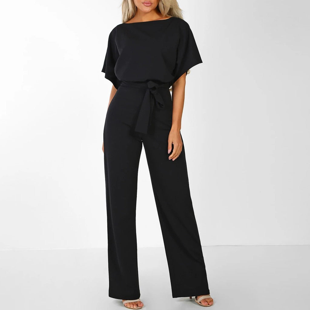 "Damen Jumpsuit dunkelblau, elegant, minimalistisch, modische Eleganz, Abendessen, Party, vielseitig tragbar"