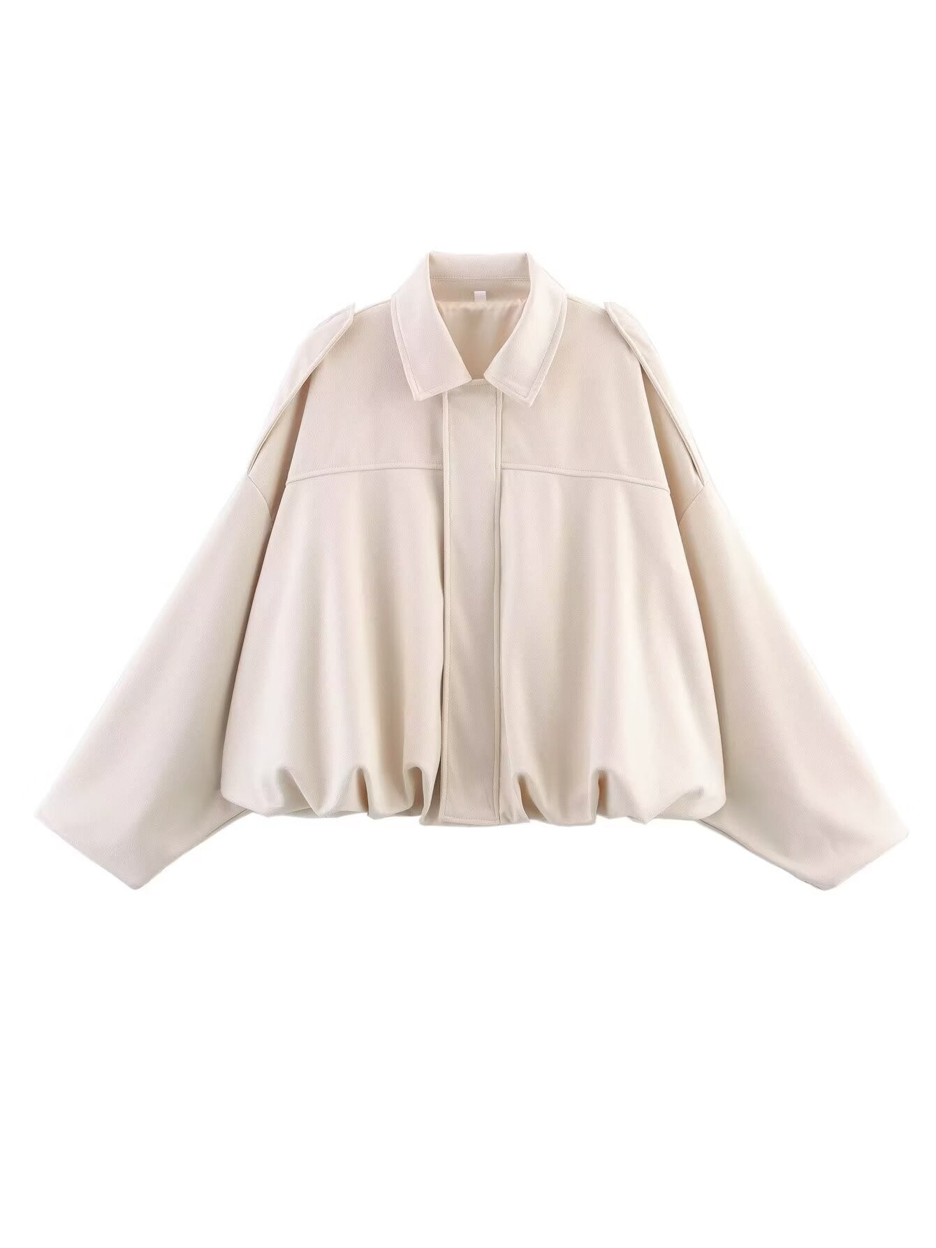 "Damen oversized Wildleder Utility Jacke mit Taschen, moderne Silhouette, vielseitig und elegant für jeden Anlass"