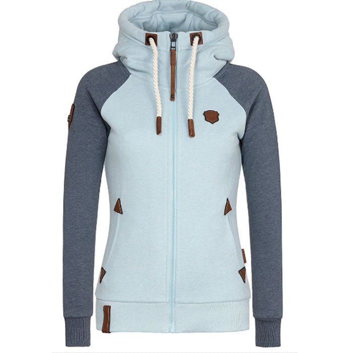 "Damen-Strick-Hoodie mit Kapuze, Reißverschluss und langen Ärmeln. Elegantes Strickmuster, ideal für Alltag und Freizeit."