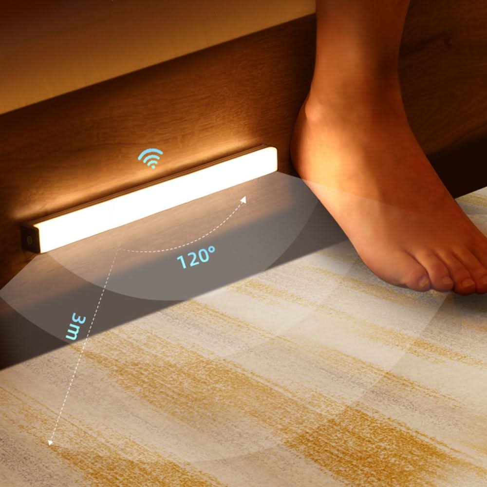 "Drahtlose LED-Leuchte mit Bewegungssensor, flexibles Design, energiesparend, für Korridore und Küchen geeignet."