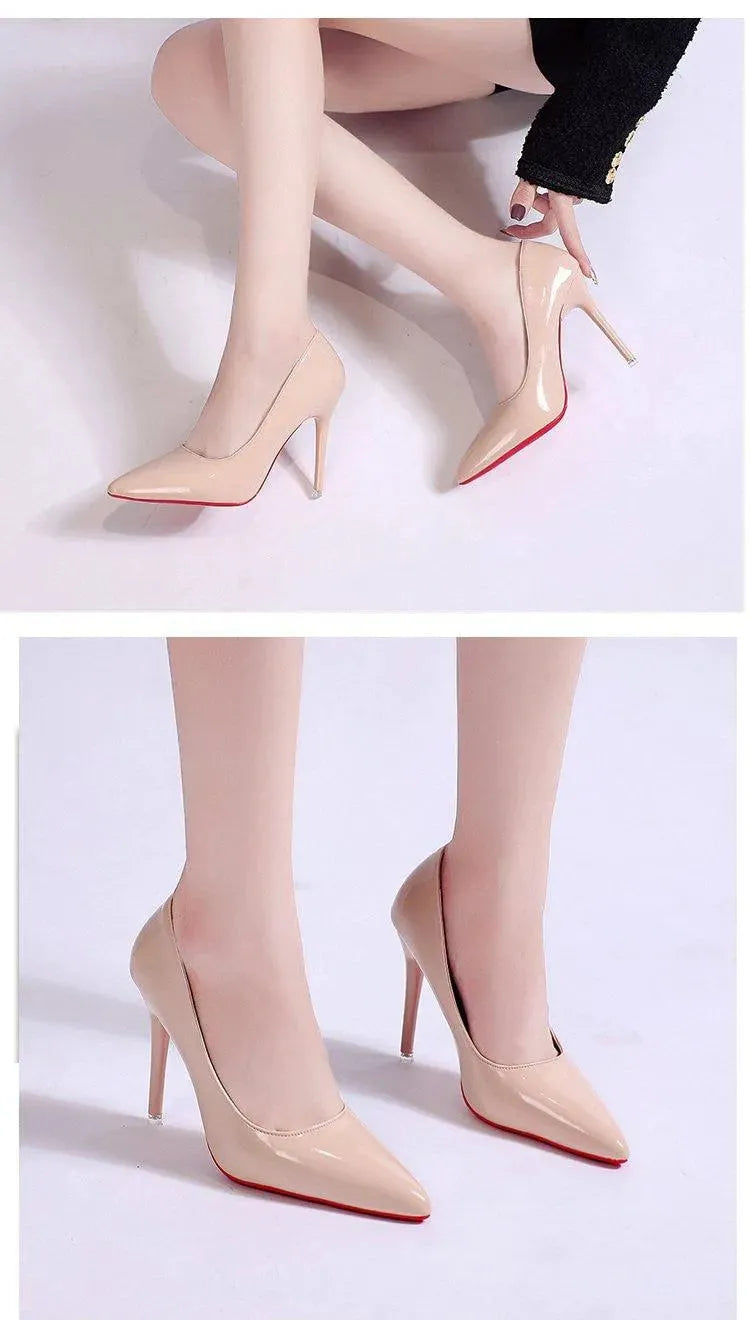 Elegante Damen Plateau-Stiletto-Pumps aus PU-Leder mit hohem Absatz, in elegantem einfarbigem Design, geeignet für Anlässe.