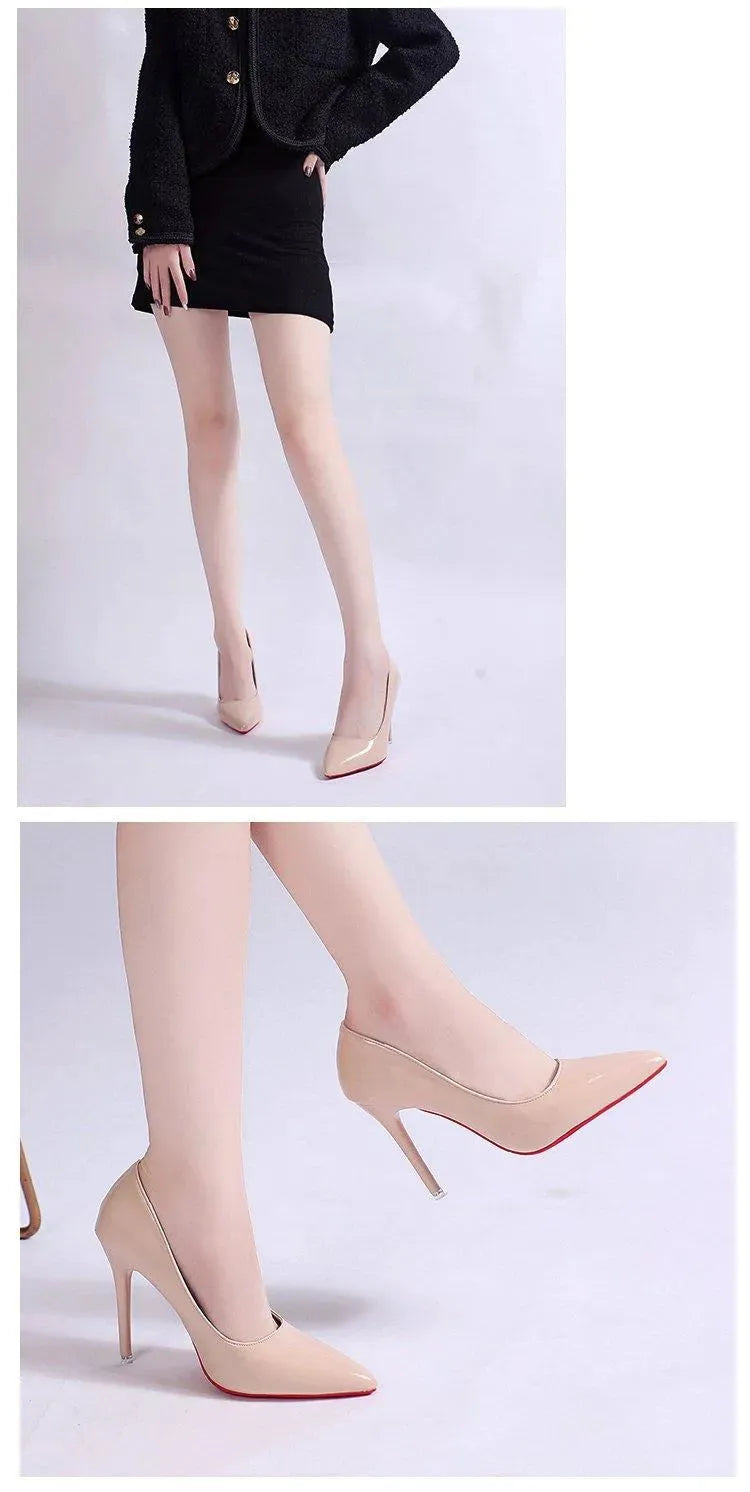 Elegante Damen Plateau-Stilettos mit einfarbigem Design und kunstvoller Linienführung, ideal für stilvolle Auftritte.