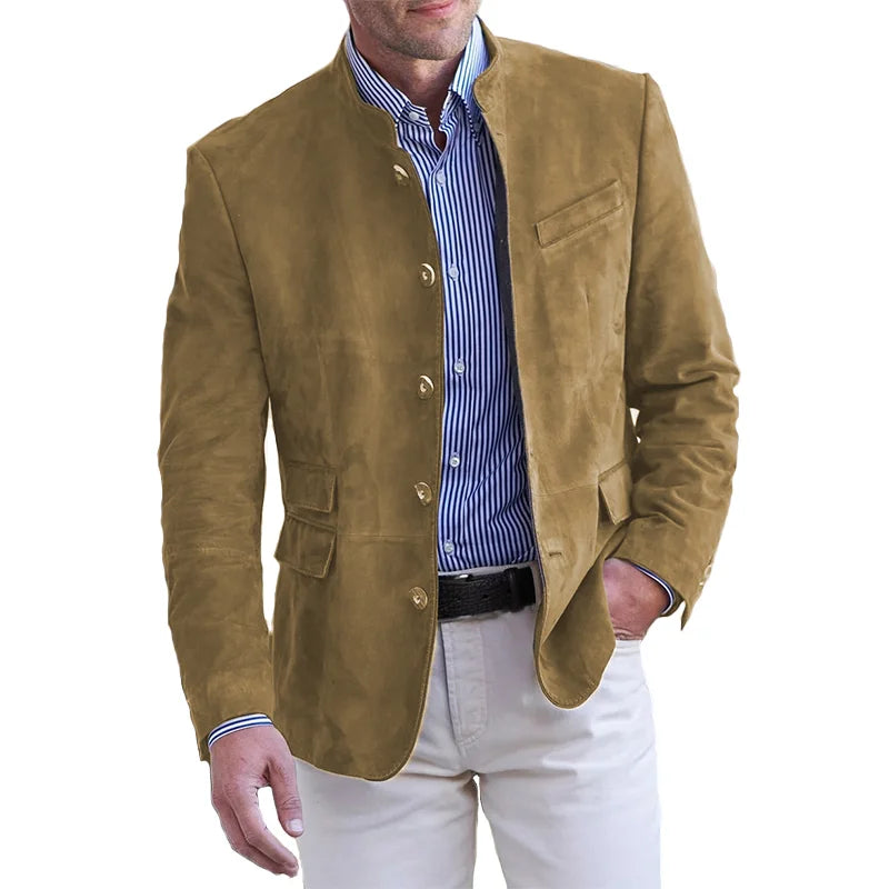 "Elegante Herrenjacke: Klassische Button-Down Jacke mit klaren Linien und hochwertigem Material, vielseitig kombinierbar."
