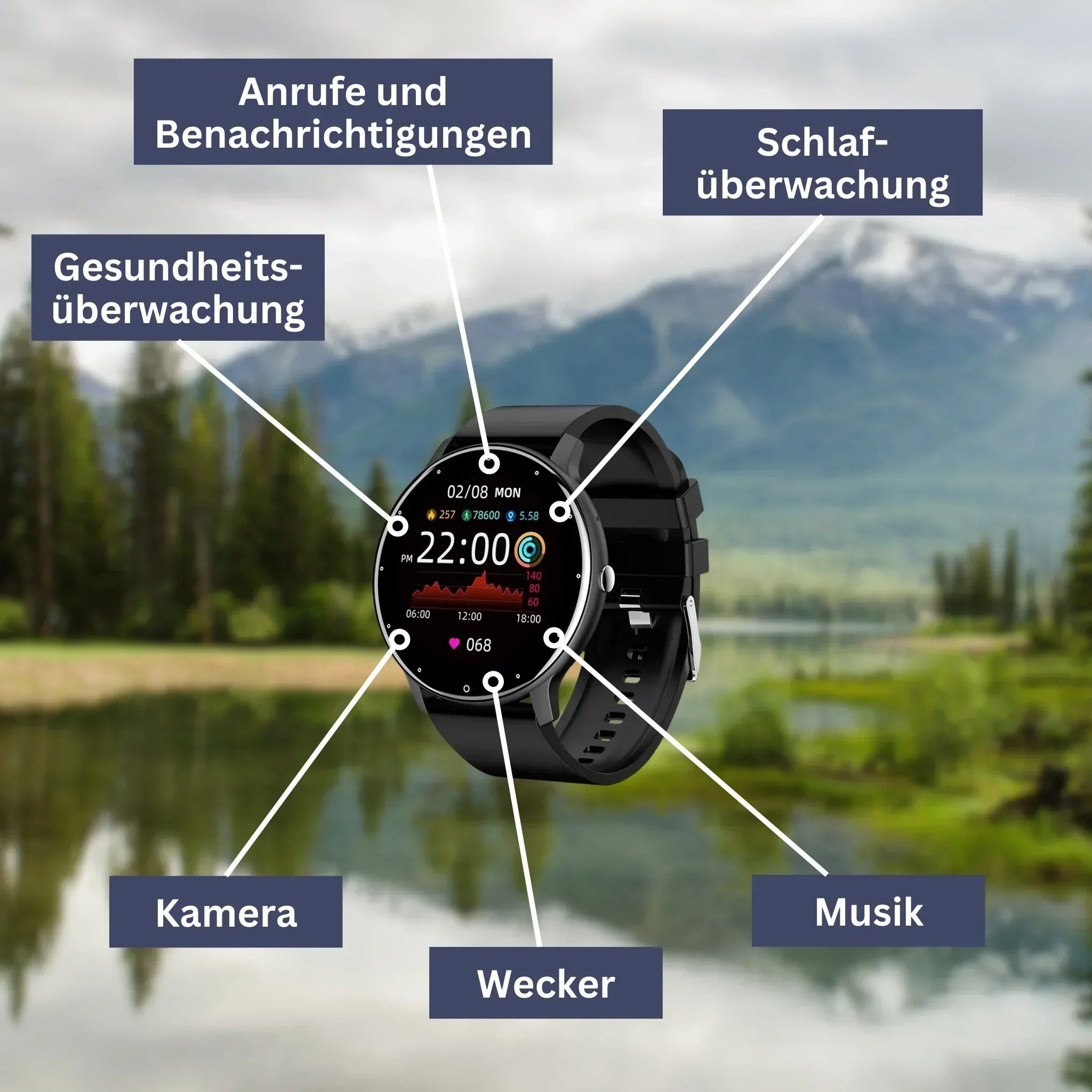 "Elegante VitalPulse Armbanduhr in Babypink mit Herzfrequenzmesser und modernem Design, perfekt für Alltag und Fitness."