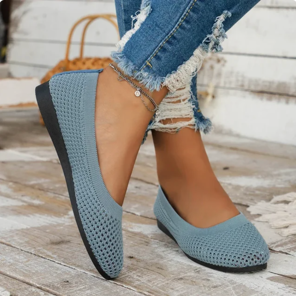Blå ergonomiske ballerinasko for kvinner
