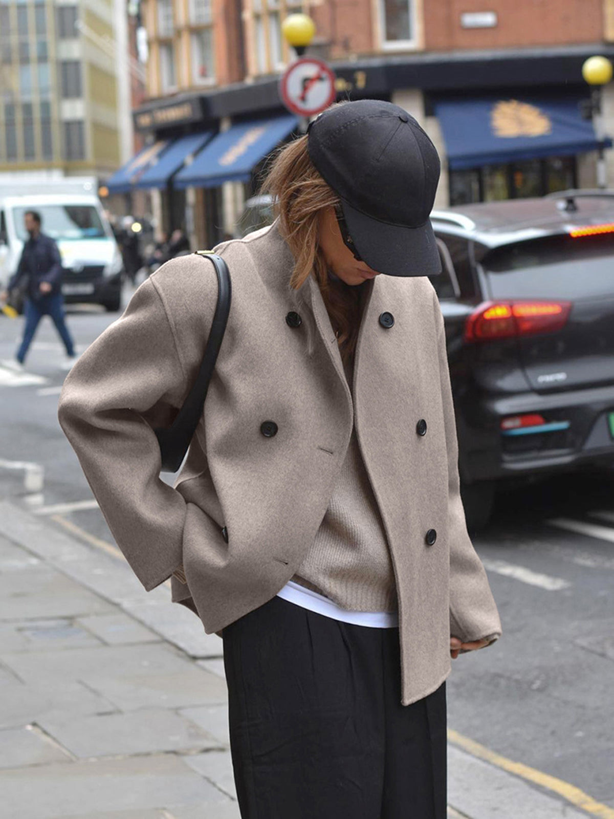 Dame ulljakke, beige