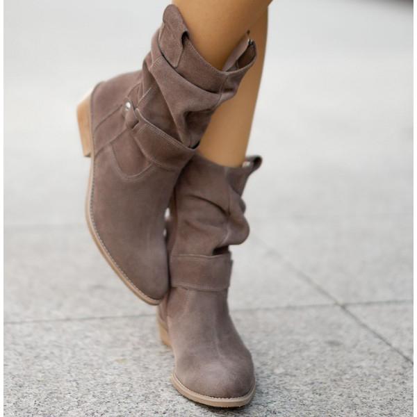"Elegante orthopädische Stiefelette, beige, mit bequemem Einstieg, vielseitig für Stadt oder Büro, Damenmode, Komfor"