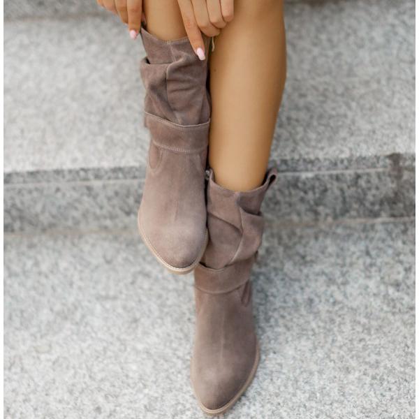 "Elegante orthopädische Stiefelette, beige, mit bequemem Einstieg, vielseitig für Stadt oder Büro, Damenmode, Komfor"