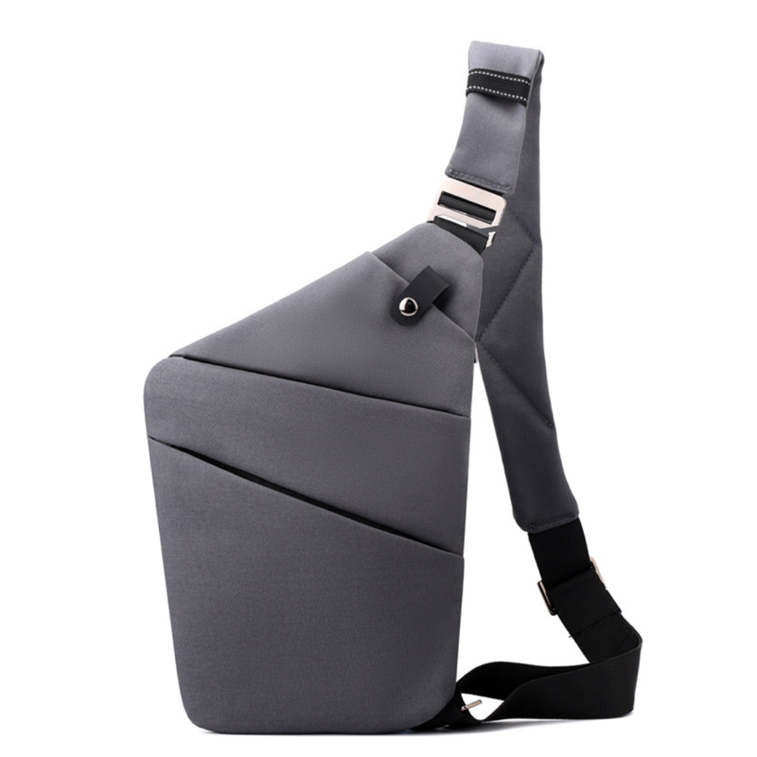 "Elegante schwarze Anti Diebstahl Umhängetasche für Damen, kompakt mit verstellbarem Riemen und versteckten Fächern."