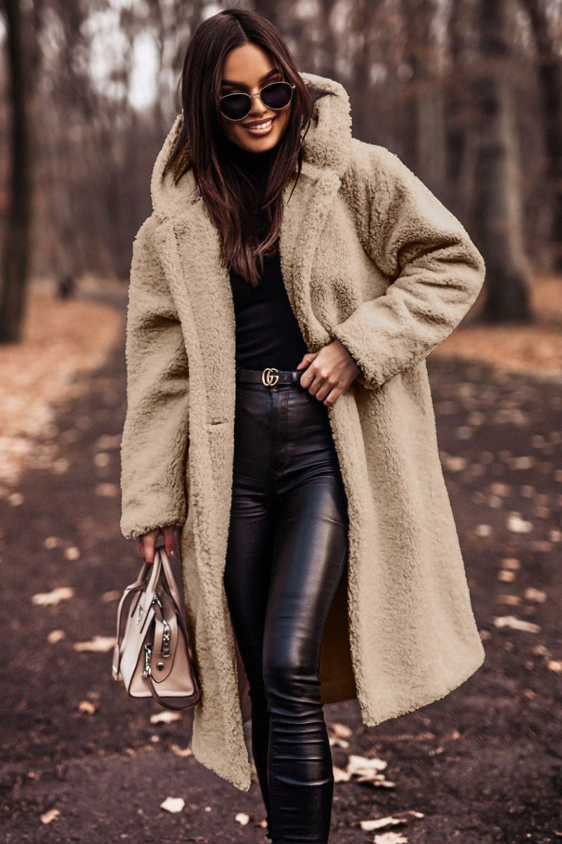 Elegant Vindtett Sherpa-jakke