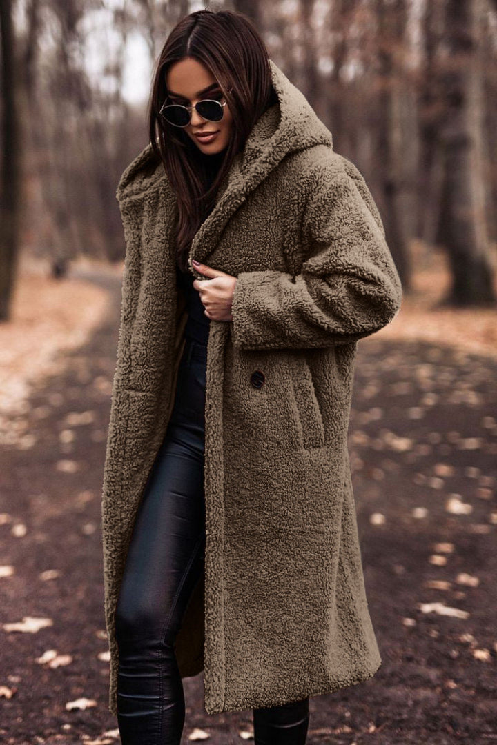Elegante winddichte Sherpa-Jacke, vielseitiger Wintermantel für Damen, stilvoll und warm, luxuriöse Materialien, makellose Pa