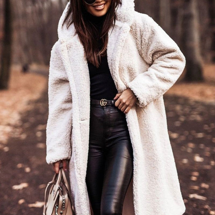 Elegante winddichte Sherpa-Jacke, vielseitiger Wintermantel für Damen, stilvoll und warm, luxuriöse Materialien, makellose Pa