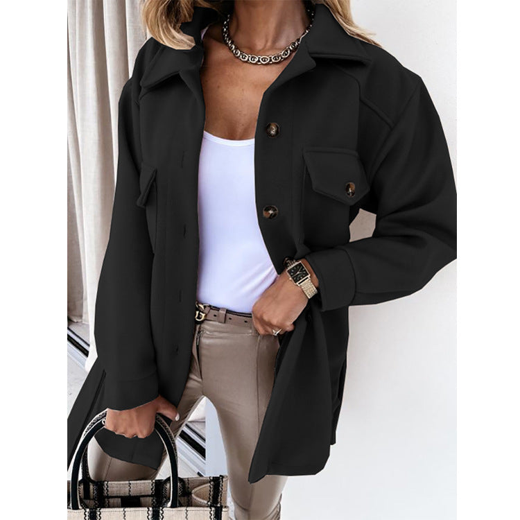 Eleganter Damen Wintermantel, wasserabweisend, mit Knopfverschluss und zeitlosem Design, ideal für stilvolle Herbst- und Wint