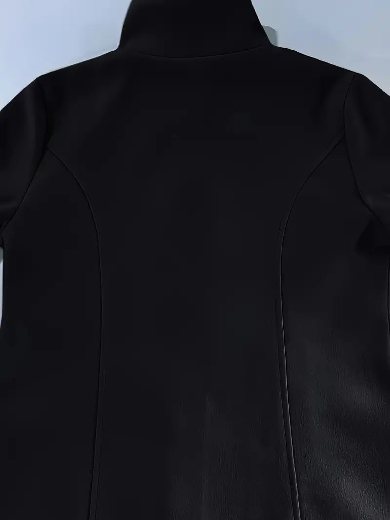 Eleganter Einknopf-Damenmantel mit langen Ärmeln, vielseitig kombinierbar, in Aprikose, Grau, Grün, Khaki, Schwarz.