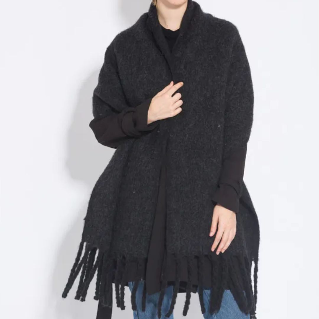 Eleganter, weicher Damenschal in Beige bis Senfgrün, ideal für den Winter, sorgt für luxuriösen Komfort und Stil.