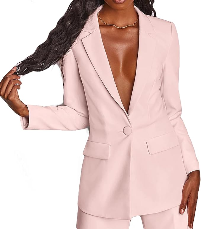 Elegantes Blazer-Hose Set aus Nylon, schlanker Schnitt, zeitloses Design, perfekt für Anlässe, in Mode für Damen.