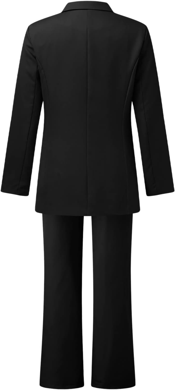 Elegantes Blazer-Hose Set aus Nylon, schlanker Schnitt, zeitloses Design, perfekt für Anlässe, in Mode für Damen.