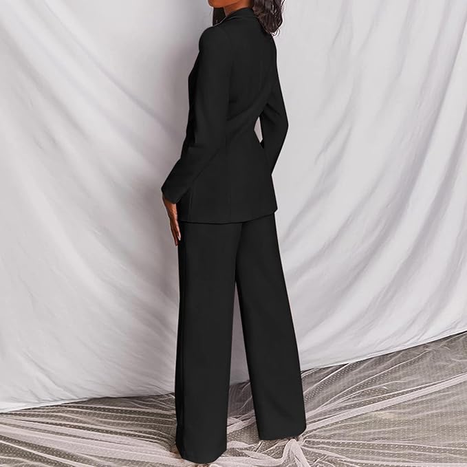 Elegantes Blazer-Hose Set aus Nylon, schlanker Schnitt, zeitloses Design, perfekt für Anlässe, in Mode für Damen.