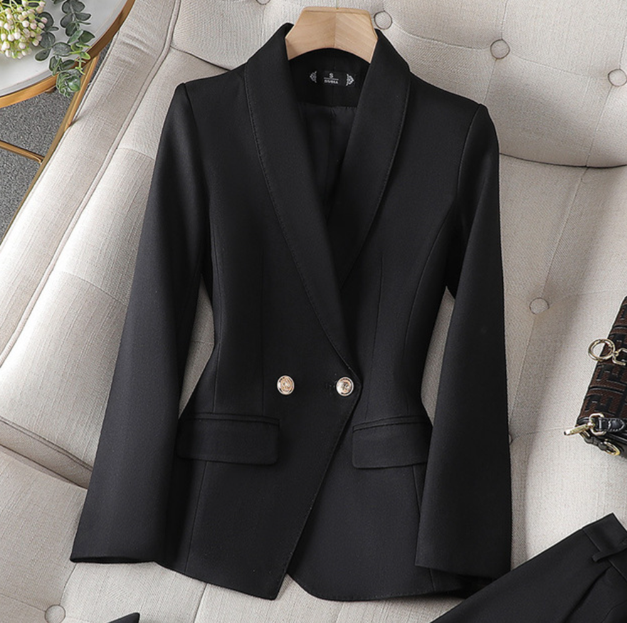 Elegantes Damen Blazer & Hosen Set, zeitloses Design, verschiedene Farben, perfekt für Büro oder formelle Anlässe.