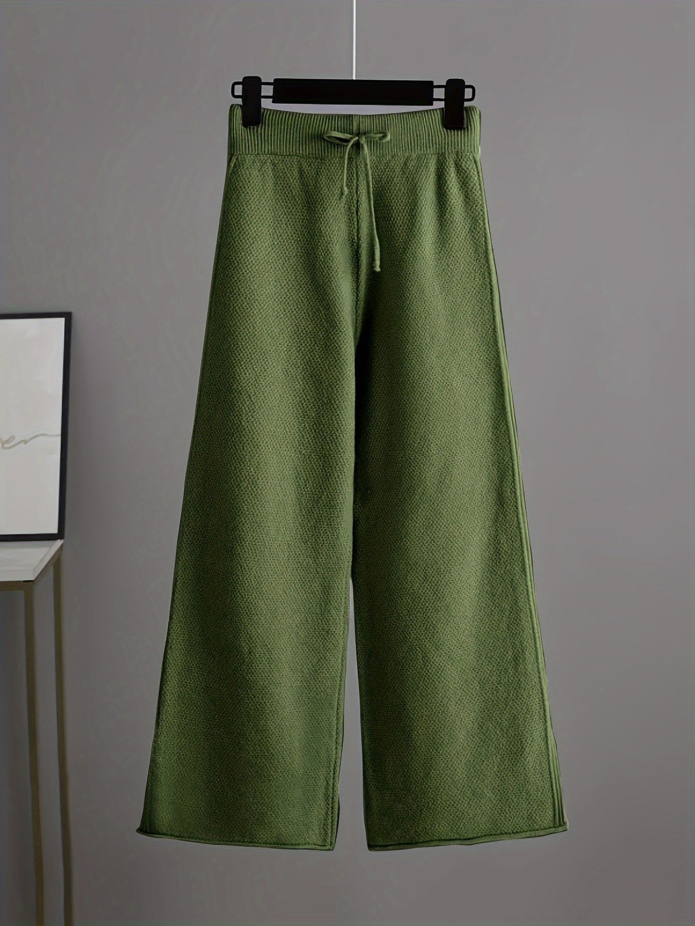 Elegantes Damen-Set: Rundhals-Pulli, weite Hose, kuschelig, ideal für kalte Tage, Komfort & Eleganz für Frauen.