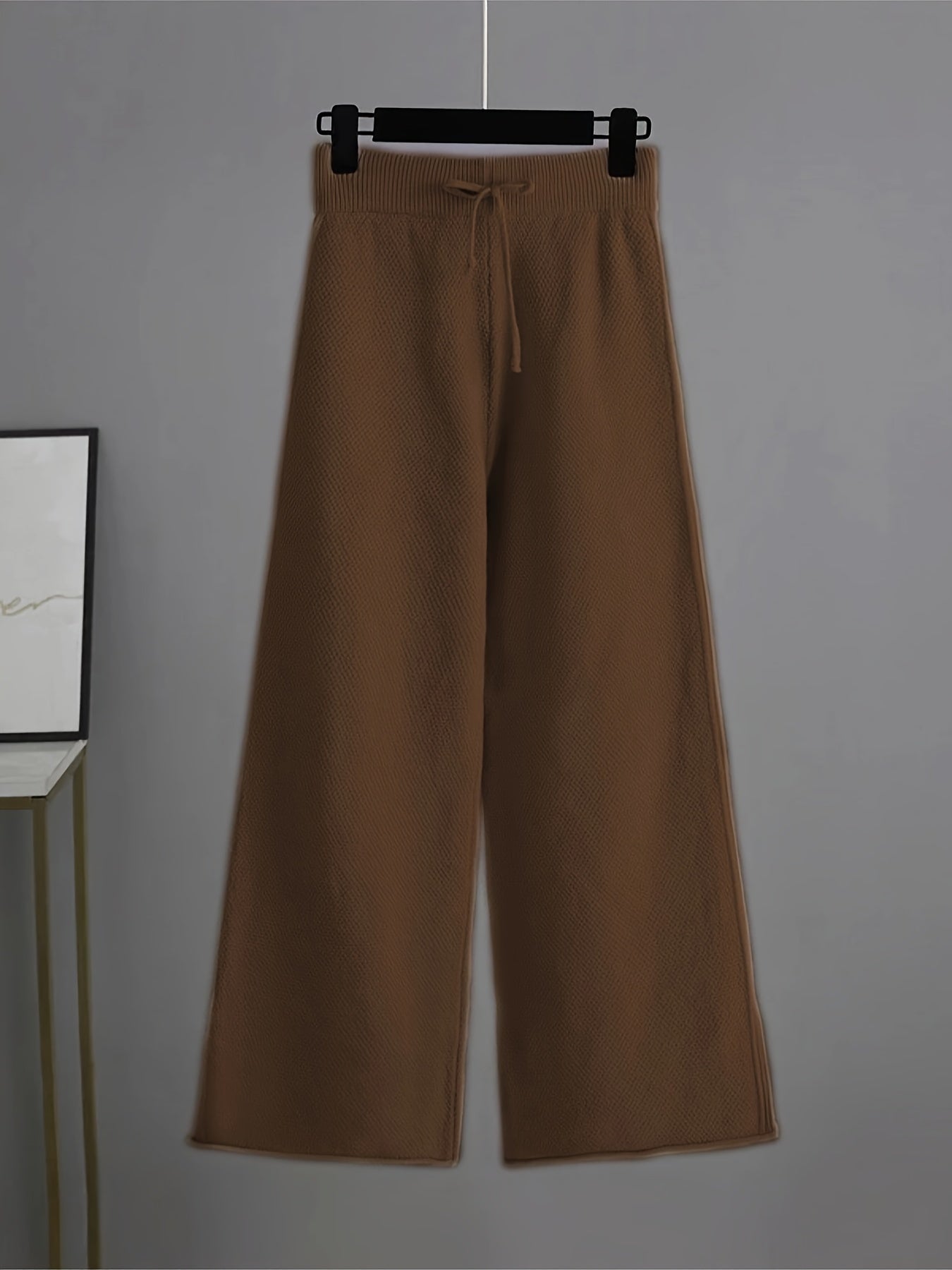 Elegantes Damen-Set: Rundhals-Pulli, weite Hose, kuschelig, ideal für kalte Tage, Komfort & Eleganz für Frauen.