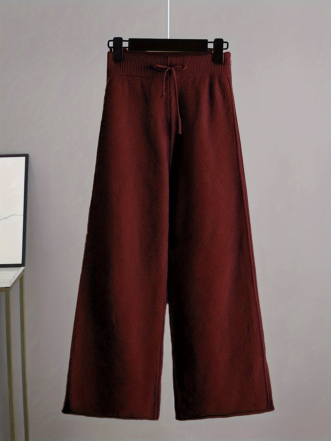 Elegantes Damen-Set: Rundhals-Pulli, weite Hose, kuschelig, ideal für kalte Tage, Komfort & Eleganz für Frauen.