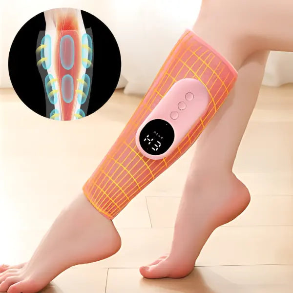 "Elektrische Lymphdrainage Gerät mit tragbarem Design, verstellbaren Riemen, bietet Kompression, Wärme und Massage."