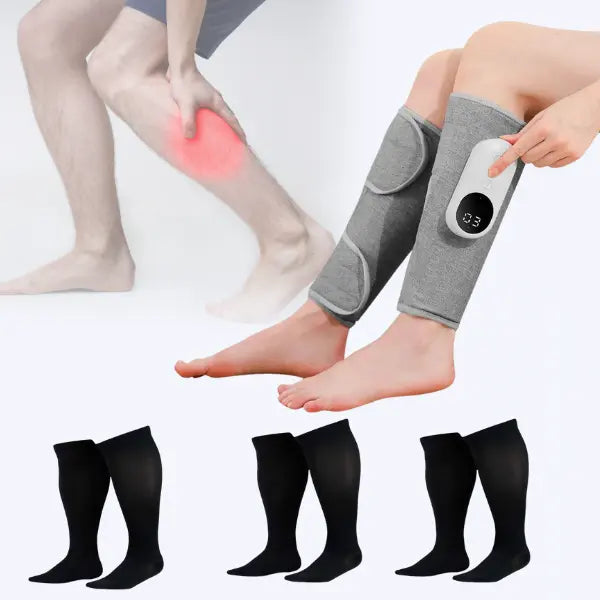 "Elektrische Lymphdrainage Gerät mit tragbarem Design, verstellbaren Riemen, bietet Kompression, Wärme und Massage."